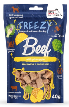 Syta Micha Liofilizowane przysmaki dla psa Wołowina z ananasem FREEZY 40g