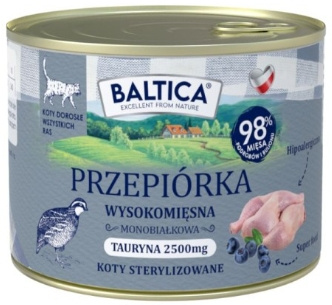 Baltica przepiórka 185g  - mokra karma dla dorosłych kotów