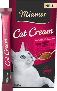 Miamor Cat Cream krem sos dla kota w tubce z wołowiną i warzywami 5x15g